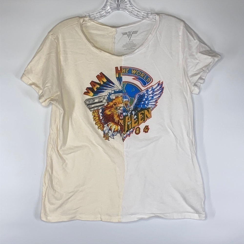 Van Halen Cream and White Shirt Large